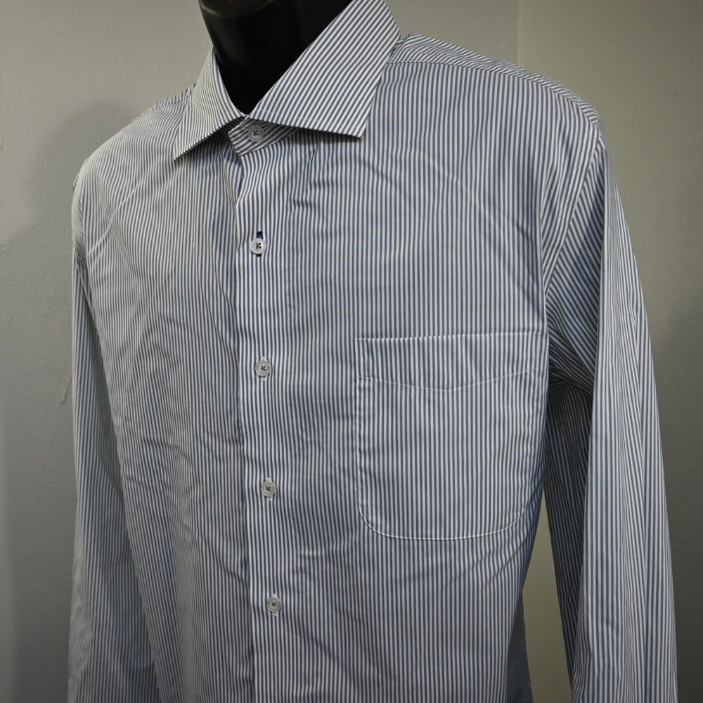 Onward Reserve Bear Dress Shirt Striped Tailored Fit Stretch Long Sleeve Mens XL